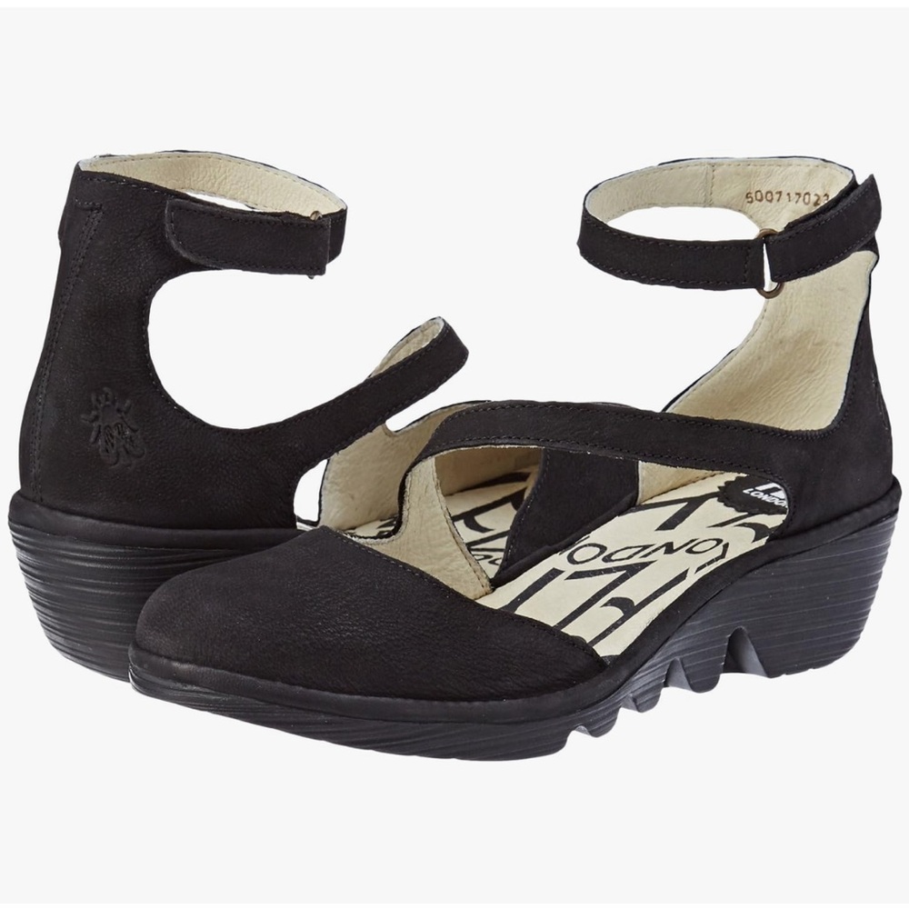 Fly London Piat Black Women's Ankle Strap Shoes Size 40/9
